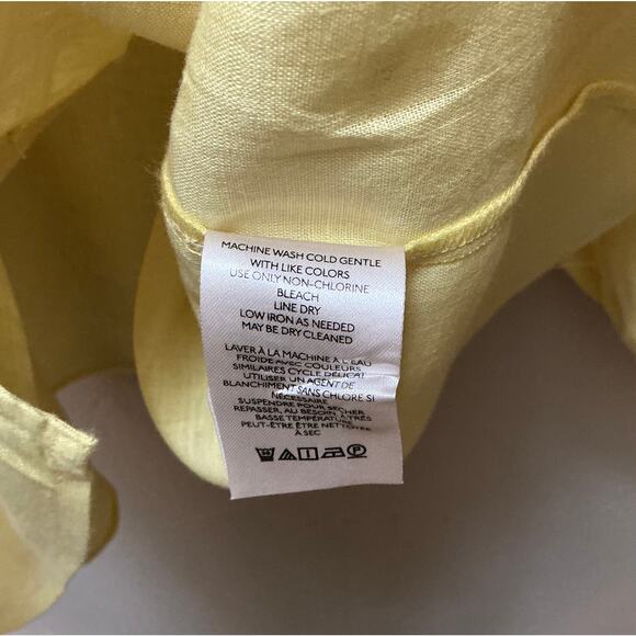 Maeve by Anthropologie Audi Linen Ruffle  Loose Fit Blouse Size Large - Picture 8 of 9